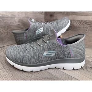 Skechers Women's Slip-Ins Summits Dazzling Walking Shoes Sneakers Gray Size 10